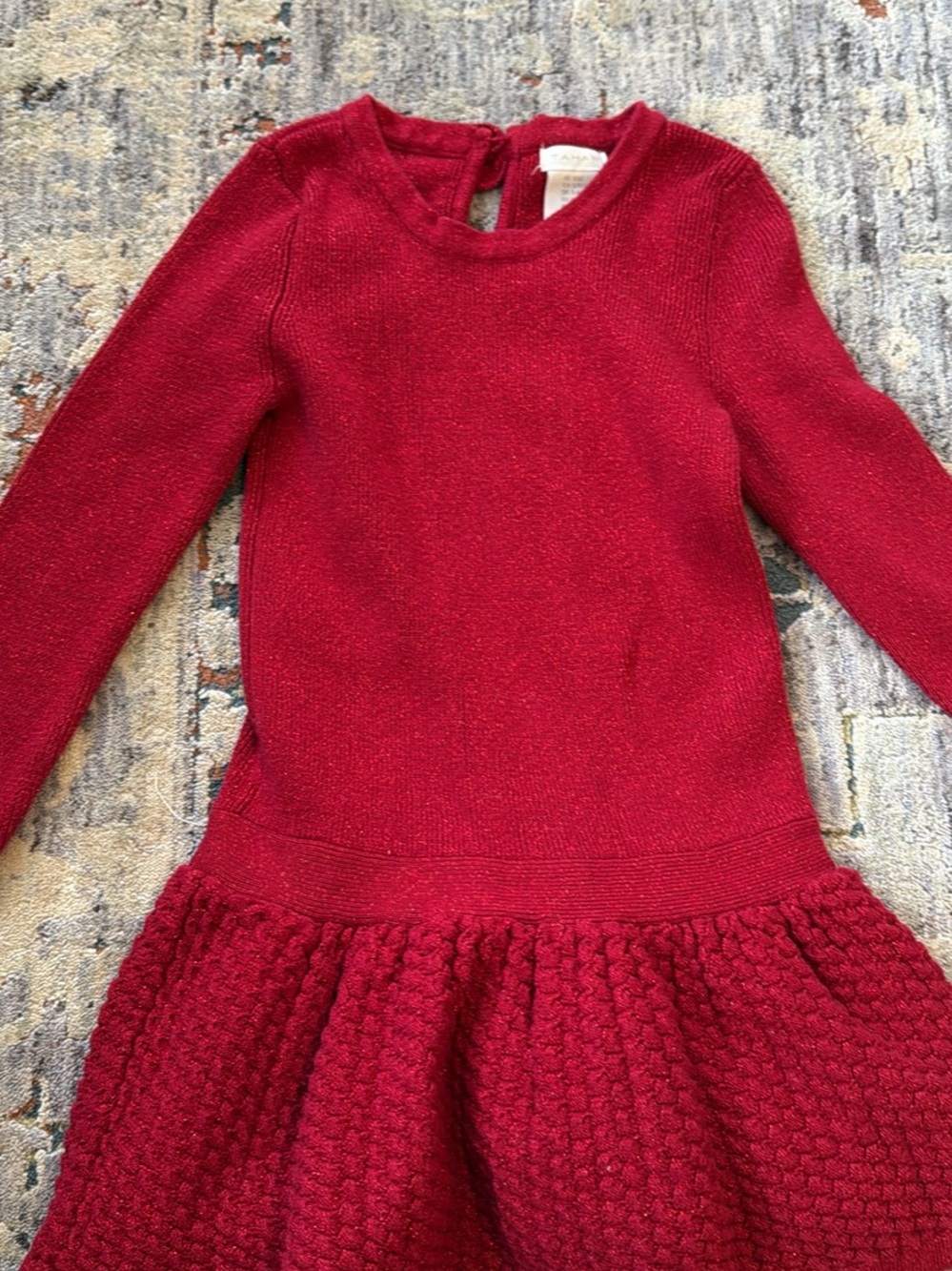 Tahari Girls 4T' Sparkle Red Knit Dress